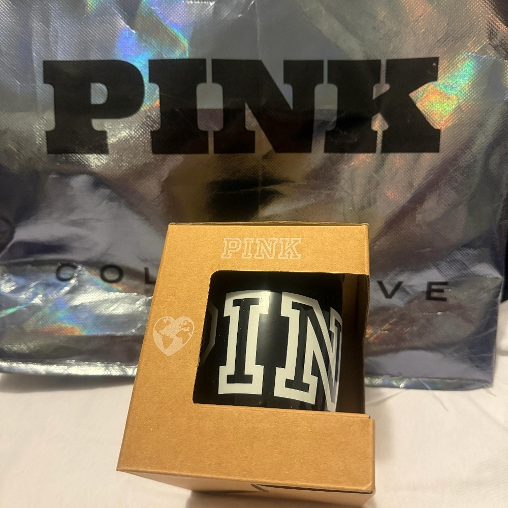 PINK Victoria's Secret Black and White Mug
